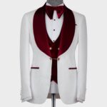 White – Red Lapeled Tuxedo