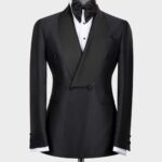 Navy Blue-Black Lapeled Double Breasted Classic Tuxedo