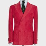 Red – Ribbed Velvet Suit