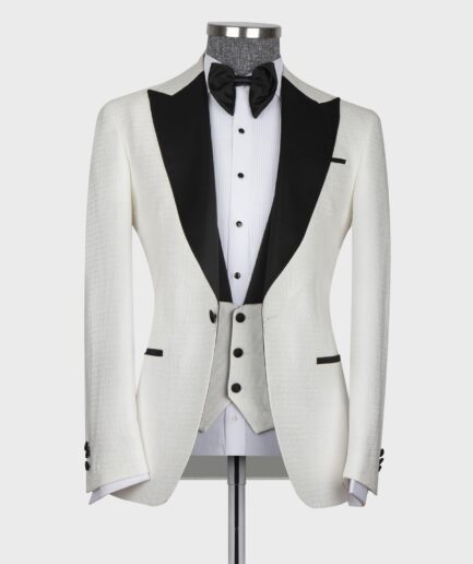 White – Black Lapeled Tuxedo