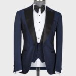 Navy Blue – Black Lapeled Tuxedo