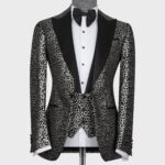 Leopard Print Tuxedo Gray-Black