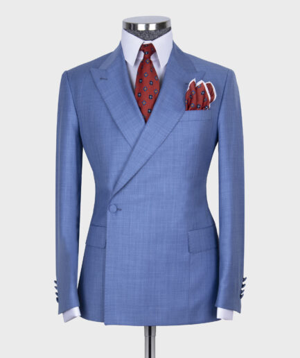 Light Blue Super Double Breasted Suit