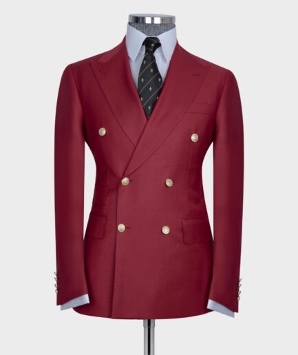 Double Breasted Gold Button Men’s Suit