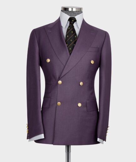 Double Breasted Gold Button Men’s Suit