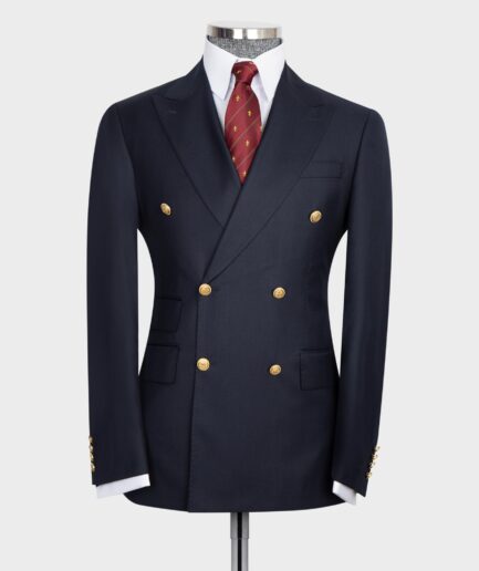 Double Breasted Gold Button Men’s Suit