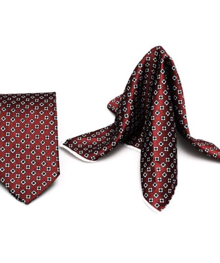 Pocket Square & Ties Combo Red
