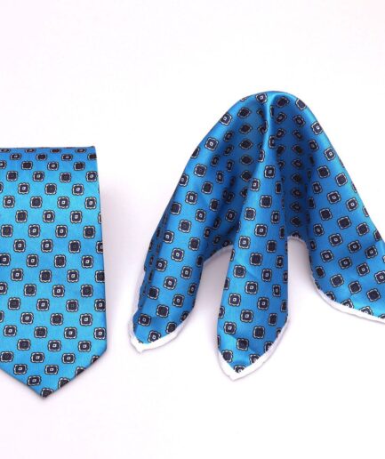 Pocket Square & Ties Combo Blue