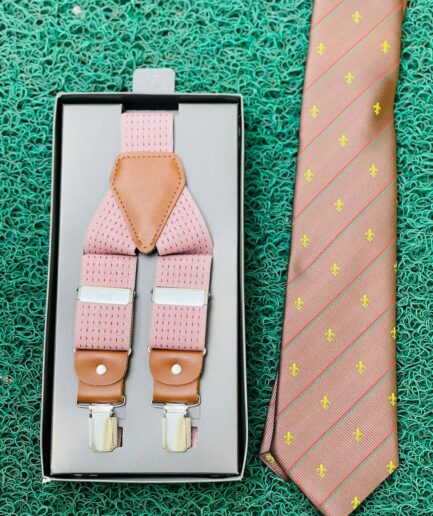 Suspenders and Tie Combo Brown