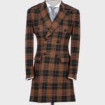 Double Breasted Coat Black-Brown