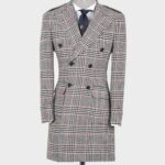 Double Breasted Coat Black-Red