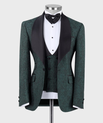Embossed Fabric Tuxedo Green