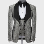 Embossed Fabric Tuxedo Grey