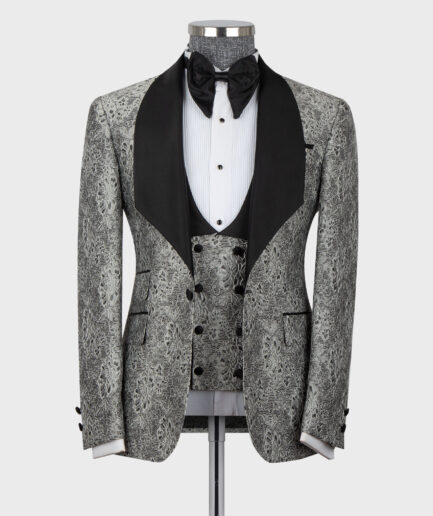 Embossed Fabric Tuxedo Grey