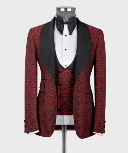 Embossed Fabric Red