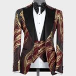 Oriental Tuxedo Gold-Burgundy