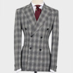 Plaid Double Breasted Gray