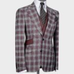 Plaid Suit Burgundy