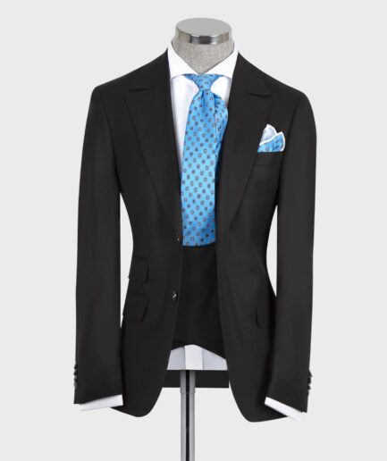 Classic Suit With Vest Black