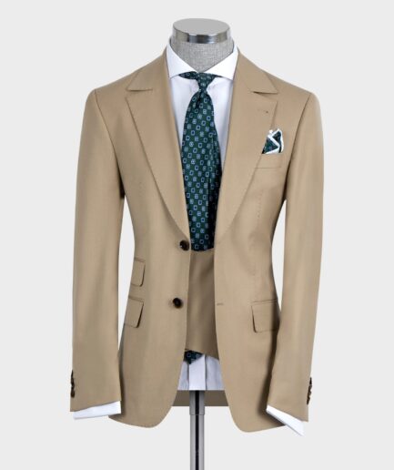 Classic Suit With Vest Light Brown