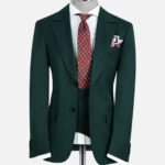 Classic Suit With Vest Green