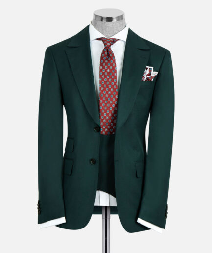 Classic Suit With Vest Green