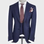 Classic Suit With Vest Navy Blue